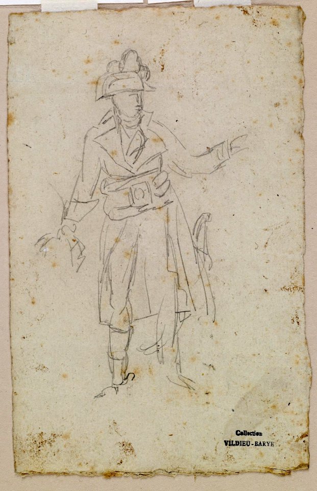 Antoine-Louis Barye - Sketch of Costume of General Bonaparte - Walters 372238
