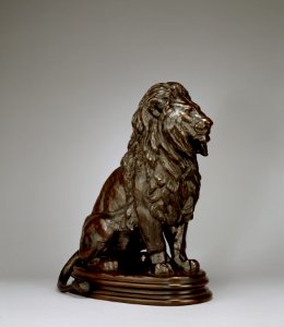 Antoine-Louis Barye - Seated Lion No 1 - Walters 27120 - Three Quarter