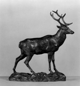 Antoine-Louis Barye - Stag at Rest - Walters 27116