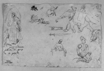 Antoine-Louis Barye - Sketches After Persian Miniatures - Walters 372250