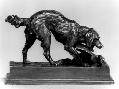 Antoine-Louis Barye - Spaniel and Goose - Walters 2754