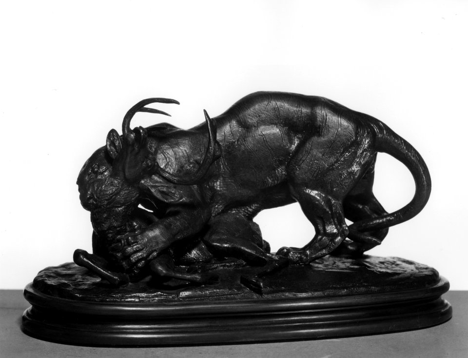 Antoine-Louis Barye - Tiger Attacking Stag - Walters 27134