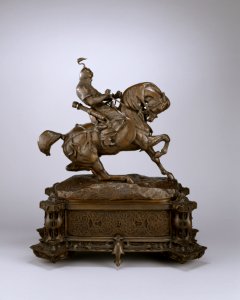 Antoine-Louis Barye - Tartar Warrior Checking His Horse - Walters 27123 - Profile