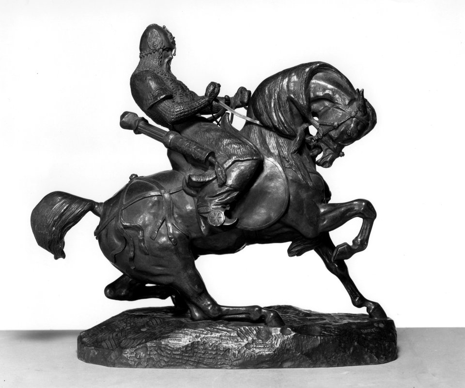 Antoine-Louis Barye - Tartar Warrior Checking His Horse - Walters 27155