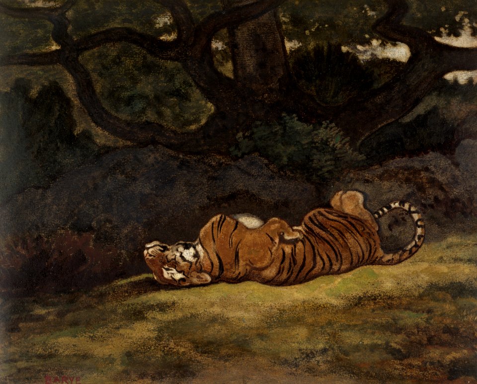 Antoine-Louis Barye - Tiger Rolling - Walters 37818