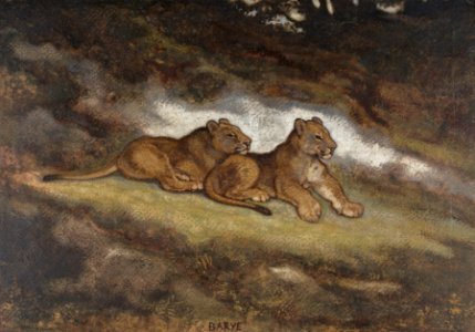Antoine-Louis Barye - Two Lion Cubs - Walters 37830 photo