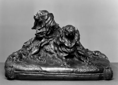 Antoine-Louis Barye - Two Spaniels on a Cushion - Walters 27193