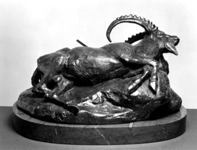 Antoine-Louis Barye - Wounded Ibex - Walters 27159
