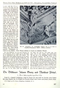 Anton ULBRICH, Geschichte der Bildhauerkunst in Ostpreußen, Gräfe und Unzer, Königsberg 1926, S. 427 Die Bildhauer Johann Georg und Matthias Pörtzel