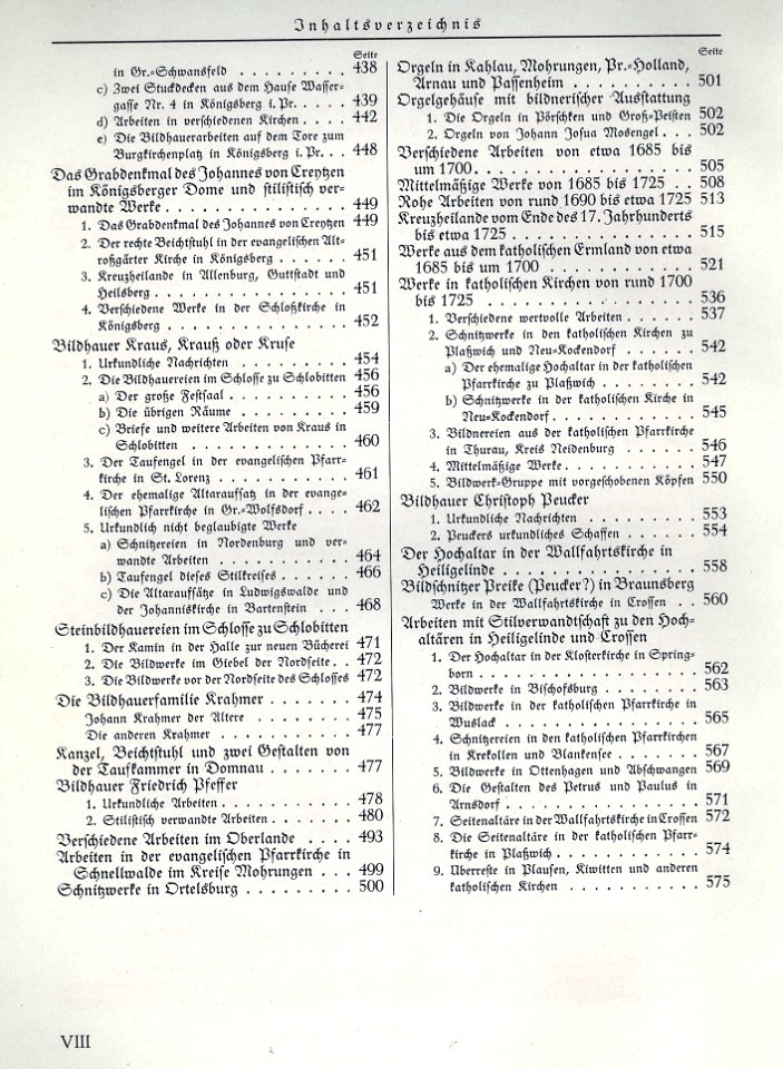 Anton ULBRICH, Geschichte der Bildhauerkunst in Ostpreußen, Gräfe und Unzer, Königsberg 1926, S. 454-470 Bildhauer Kraus, Krauß oder Kruse
