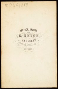 Anton, E. - carte de visite, achterzijde