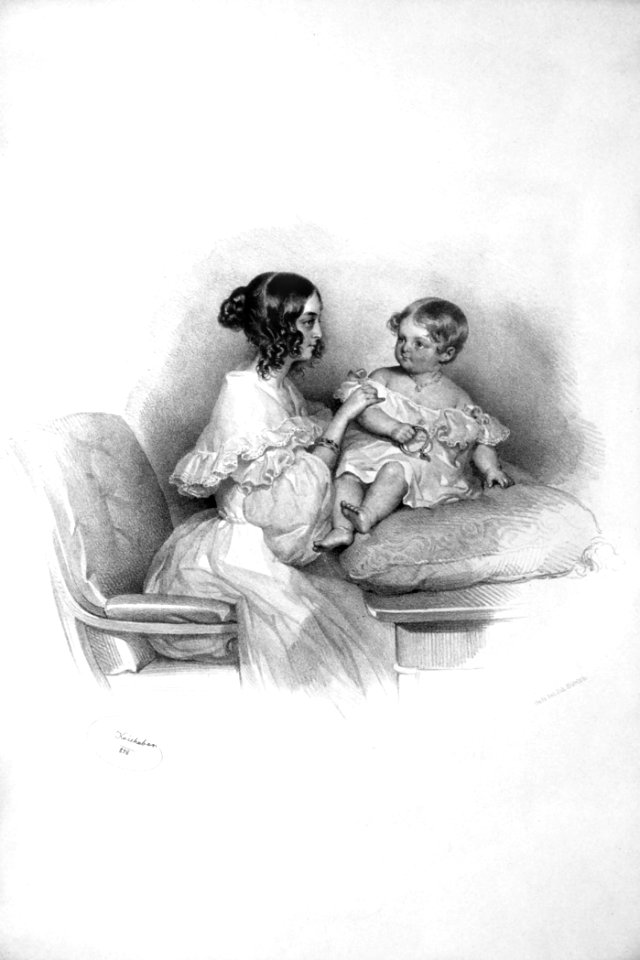 Antonie Batthyany mit Tochter Litho