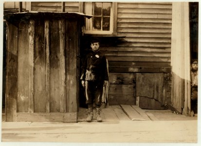 Antonio Martina, 53 Carolina Street, Buffalo, N.Y. 11 years old last summer. Attends School -1. He, and a 13-year-old sister worked in sheds of Ellis-Canning Factory, Brant, N.Y., snipping LOC nclc.00767