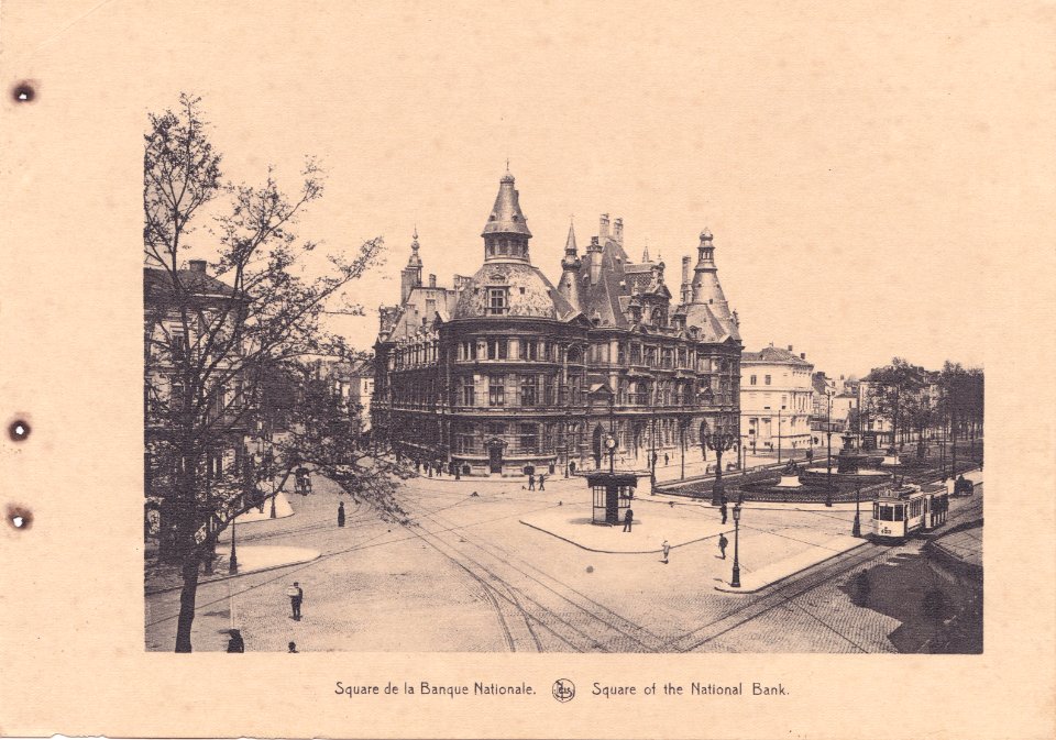 Antuérpia, Bélgica, inicio do Sec. XX, Square de la Banque Nationale, Arquivo de Villa Maria, Angra do Heroísmo, Açores.