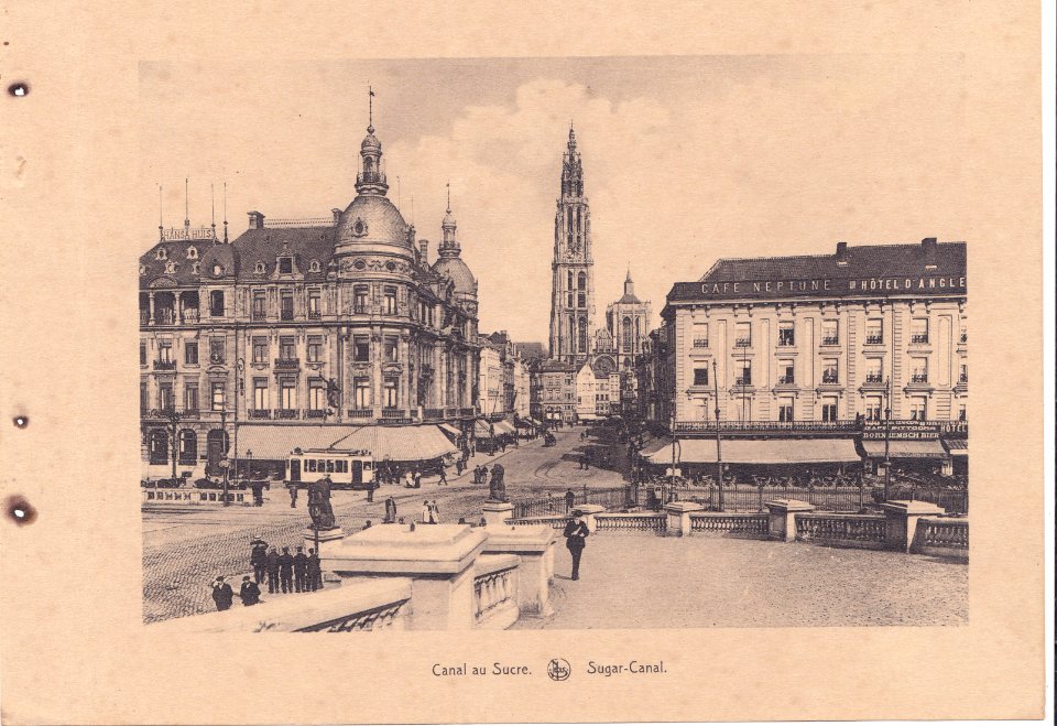 Antuérpia, Bélgica, inicio do Sec. XX, Canal au Sucre, Arquivo de Villa Maria, Angra do Heroísmo, Açores.