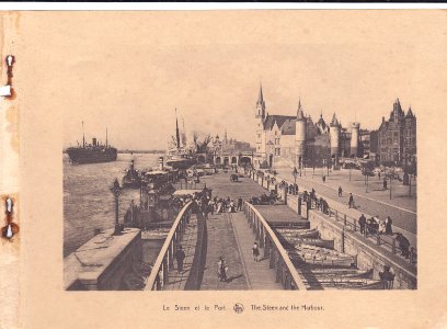 Antuérpia, Bélgica, inicio do Sec. XX, Le Steen et le Port, Arquivo de Villa Maria, Angra do Heroísmo, Açores.