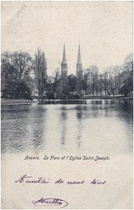 Antwerpen — Het Stadspark en de St. Joseph's kerk