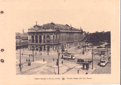 Antuérpia, Bélgica, inicio do Sec. XX, Théâtre Flamand et Avenue d´Italie, Arquivo de Villa Maria, Angra do Heroísmo, Açores.