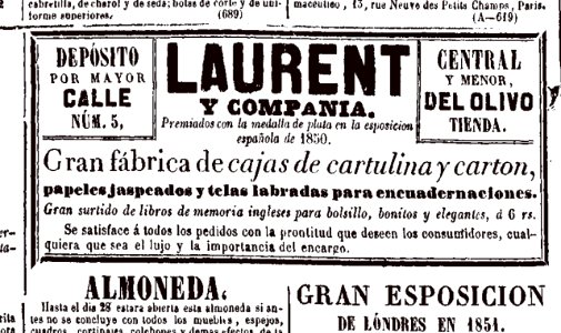 Anuncio en el heraldo 1851