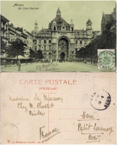 Anvers — La Gare Centrale 1907