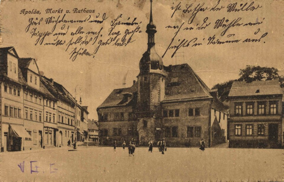Apolda, Thüringen - Marktplatz und Rathaus (Zeno Ansichtskarten)