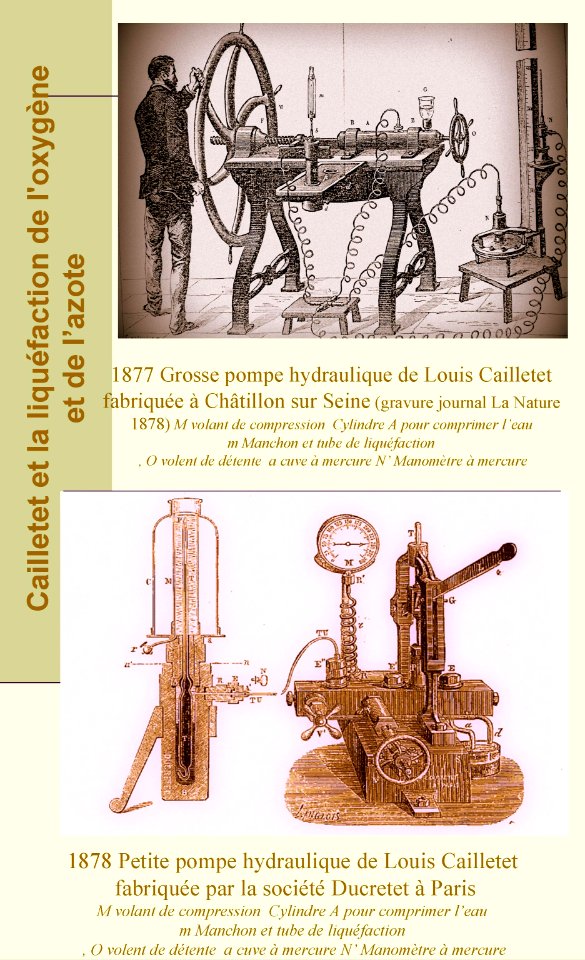 Appareils de liquéfaction de Louis Cailletet