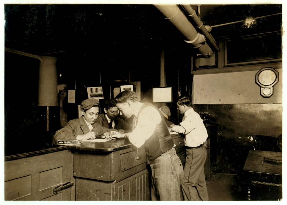 Applicants for positions, Main office Postal Telegraph Co., N.Y., as messengers have recommendations looked up by several special investigators. LOC nclc.03703