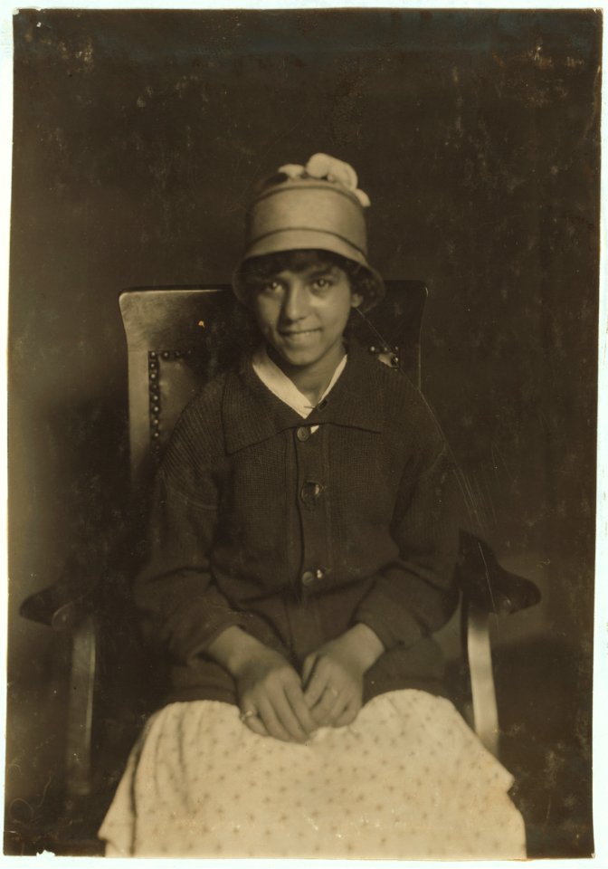 Applying for work paper first time Gertrude Pereira, 99 Stowe St., 14 years old - to be a ring spinner in Borden City Mill. 6th Grade, Wiley School. Learned to spin in school vacations. LOC nclc.05070