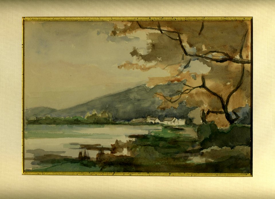 AQUARELLE PAR Gabriel van Dievoet (1875-1934) le Rouge Cloître