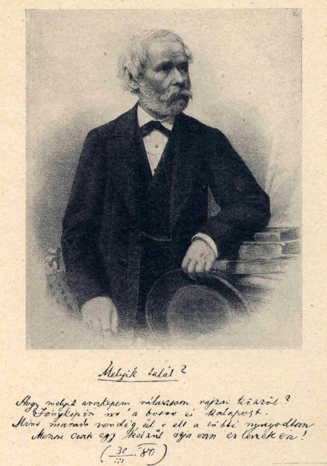 Arany János arcképe a költő kézírásával (Ellinger Ede, 1880)