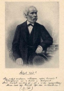 Arany János arcképe a költő kézírásával (Ellinger Ede, 1880)