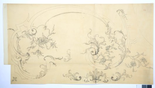 Arbetsritning, fastigheten nr 4 Hamngatan. Dekor - Hallwylska museet - 105277