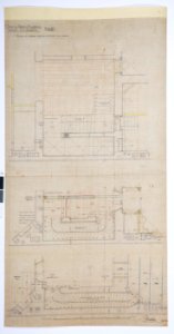Arbetsritning, fastigheten nr 4 Hamngatan. Trappan mellan kontoret och vinden - Hallwylska museet - 105286