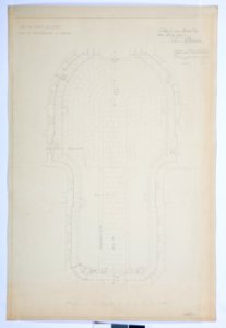Arbetsritning, fastigheten nr 4 Hamngatan. Stenläggning å gård och terrass - Hallwylska museet - 105292