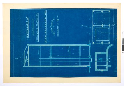 Arbetsritningar, fastigheten nr 4 Hamngatan. Hiss - Hallwylska museet - 105300