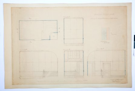 Arbetsritningar, fastigheten nr 4 Hamngatan. Badrummet - Hallwylska museet - 105298