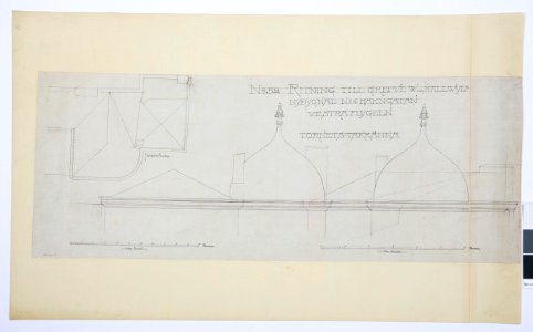 Arbetsritning, fastigheten nr 4 Hamngatan. Västra flygeln - Hallwylska museet - 105283
