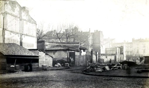 Archevêché. De l'angle de la rue de la Colombe vers la Place Rouaix. Janvier 1874. - FRAC31555 3Fi019 (cropped)