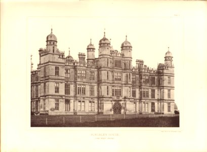 Architecture of the renaissance in England Plate 01 Burghley Hall the west front
