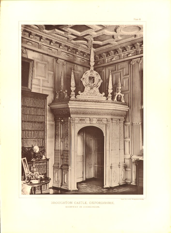 Architecture of the renaissance in England Plate 11 Broughton Castle, Oxfordshire, doorway in dining room