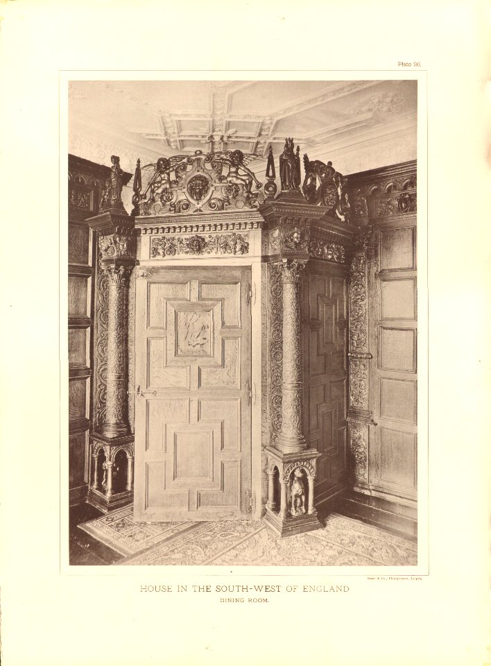 Architecture of the renaissance in England Plate 26 House in the south-west of England dining room