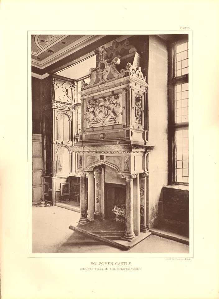 Architecture of the renaissance in England Plate 41 Bolsover Castle chimney piece in the star chamber