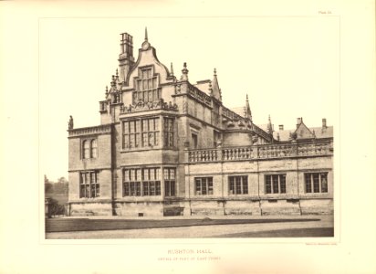 Architecture of the renaissance in England Plate 51 Rushton Hall detail of part of east front