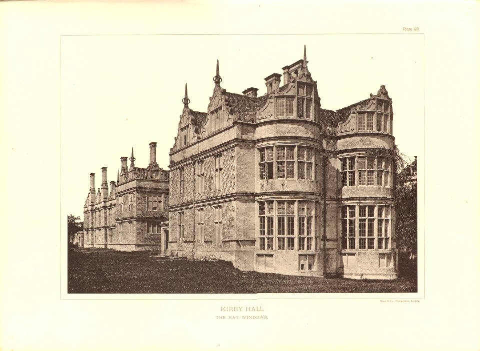 Architecture of the renaissance in England Plate 48 Kirby Hall the bay windows