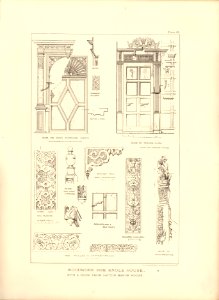 Architecture of the renaissance in England Plate 65 Woodwork from Knole House with a door from Gayton manor house