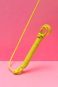 Yellow wire pink background