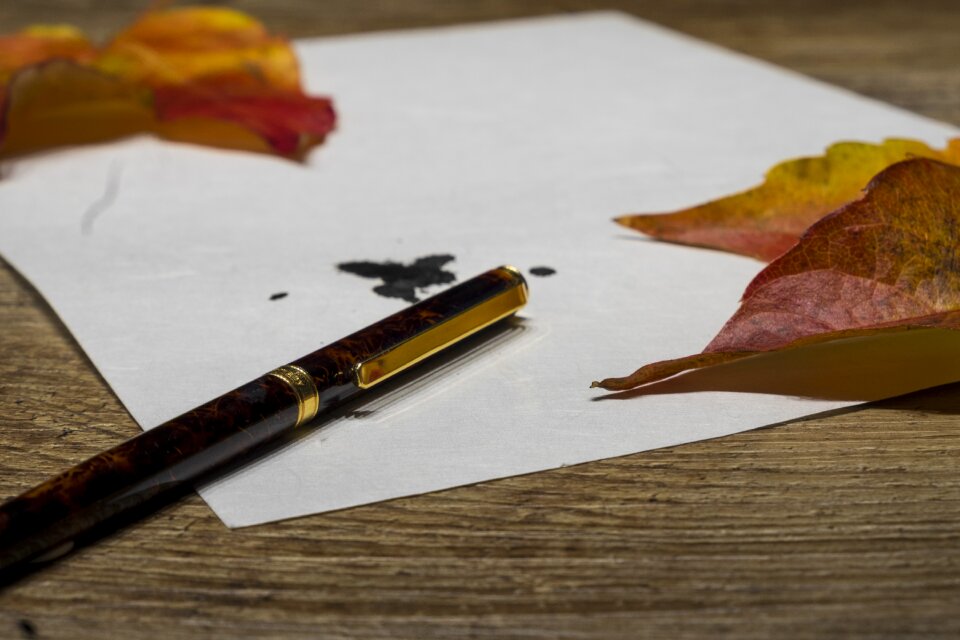 Writing utensil fountain pen paper