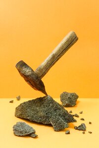 Stone wooden handle photo