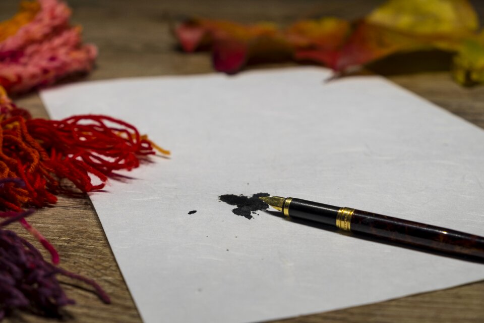 Writing utensil fountain pen paper
