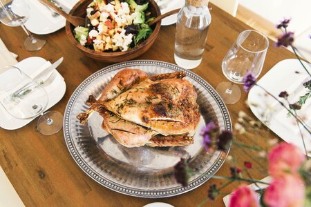 Lunch plate glass photo